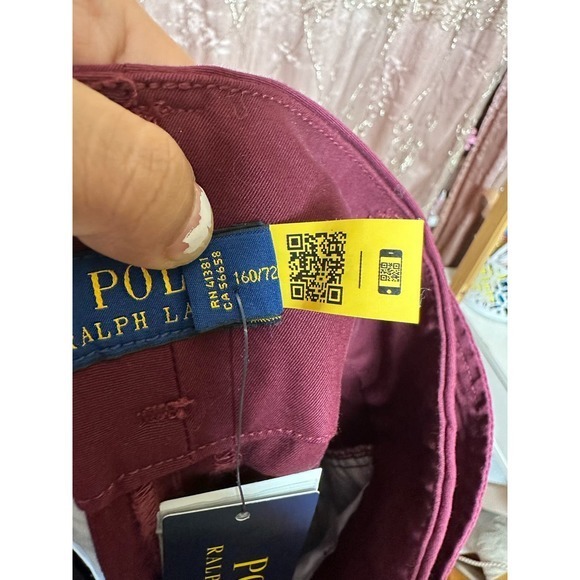 Polo Ralph Lauren High Waisted Wrap Belt Pants Burgundy Red Size 4 supreme Chino - Picture 3 of 15